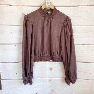 H&M Mock Neck Cropped Blouse